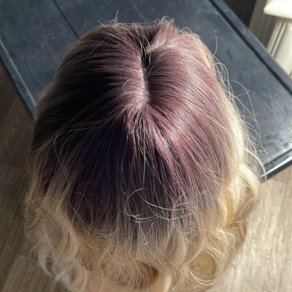 Rooted Wavy Mixed Blonde Synthetic Wig with Bangs - New #C - Picture 6 of 16